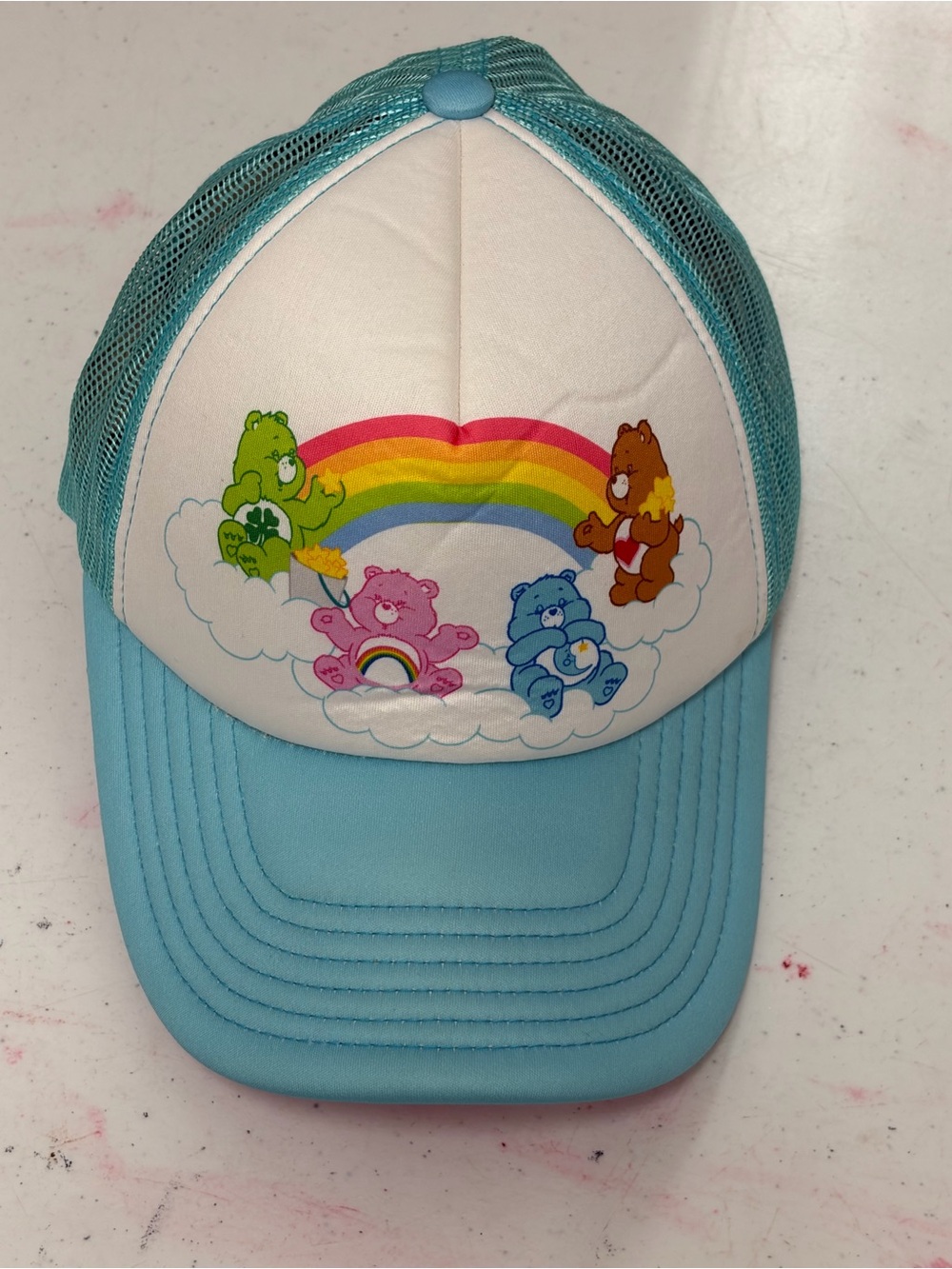 Care Bears light blue adjustable foam trucker hat